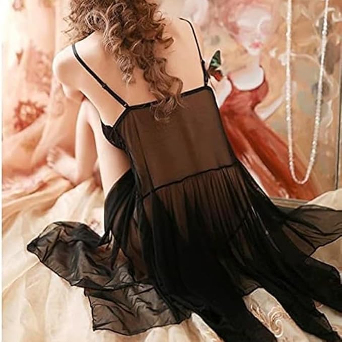 Nto Babydoll Women's Sexy Lingerie Set, Half Slip, Sexy Underwear, Sheer, Cute, Popular, Large Size, Camisole