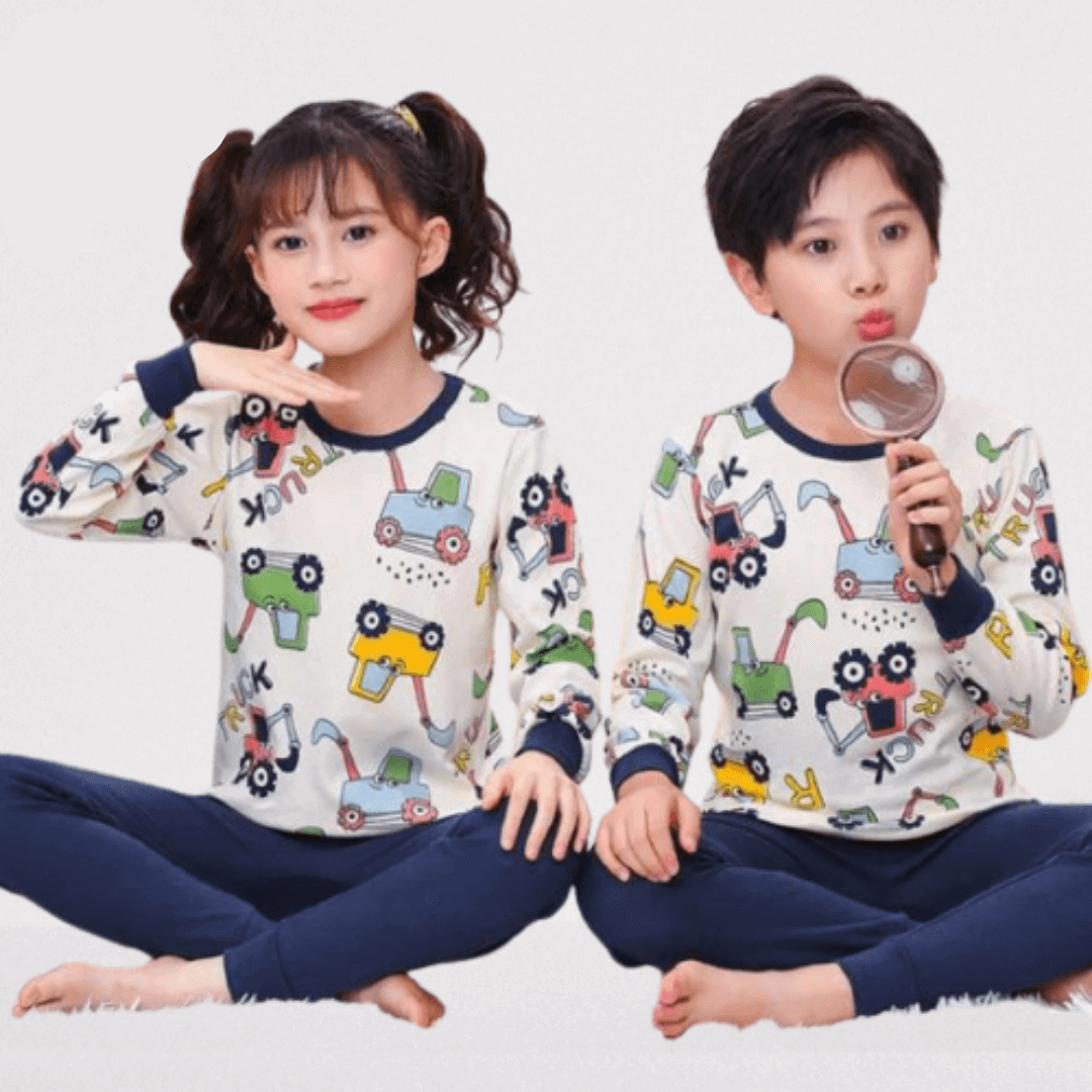 Toy Tractor Printed Night Suit For Kids