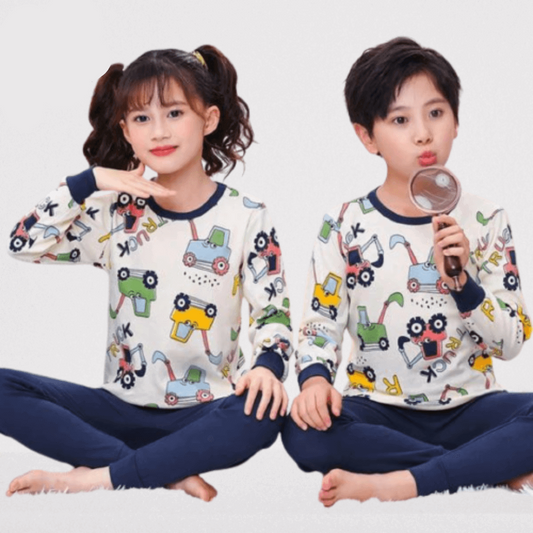 Toy Tractor Printed Night Suit For Kids