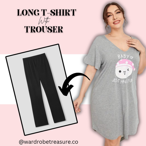 Grey Baby Just Have Fun Printed Long Tee For Her